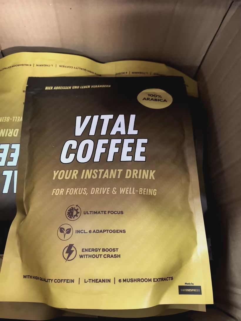 Vital-Coffee-Beutel einer Kundenmarke
